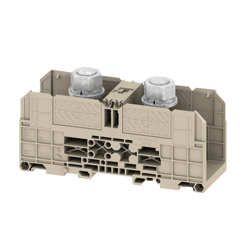 Weidmuller, 1028700000, WFF300 Double Stud Terminal Block, 300mm, 2 x M16 Studs, 520 Amps