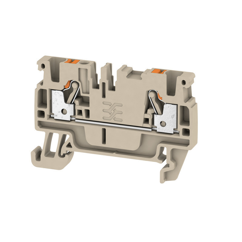 Weidmuller, Feed-through terminal block, Push In, 2.5mm, 2 Conductor, Dark Beige