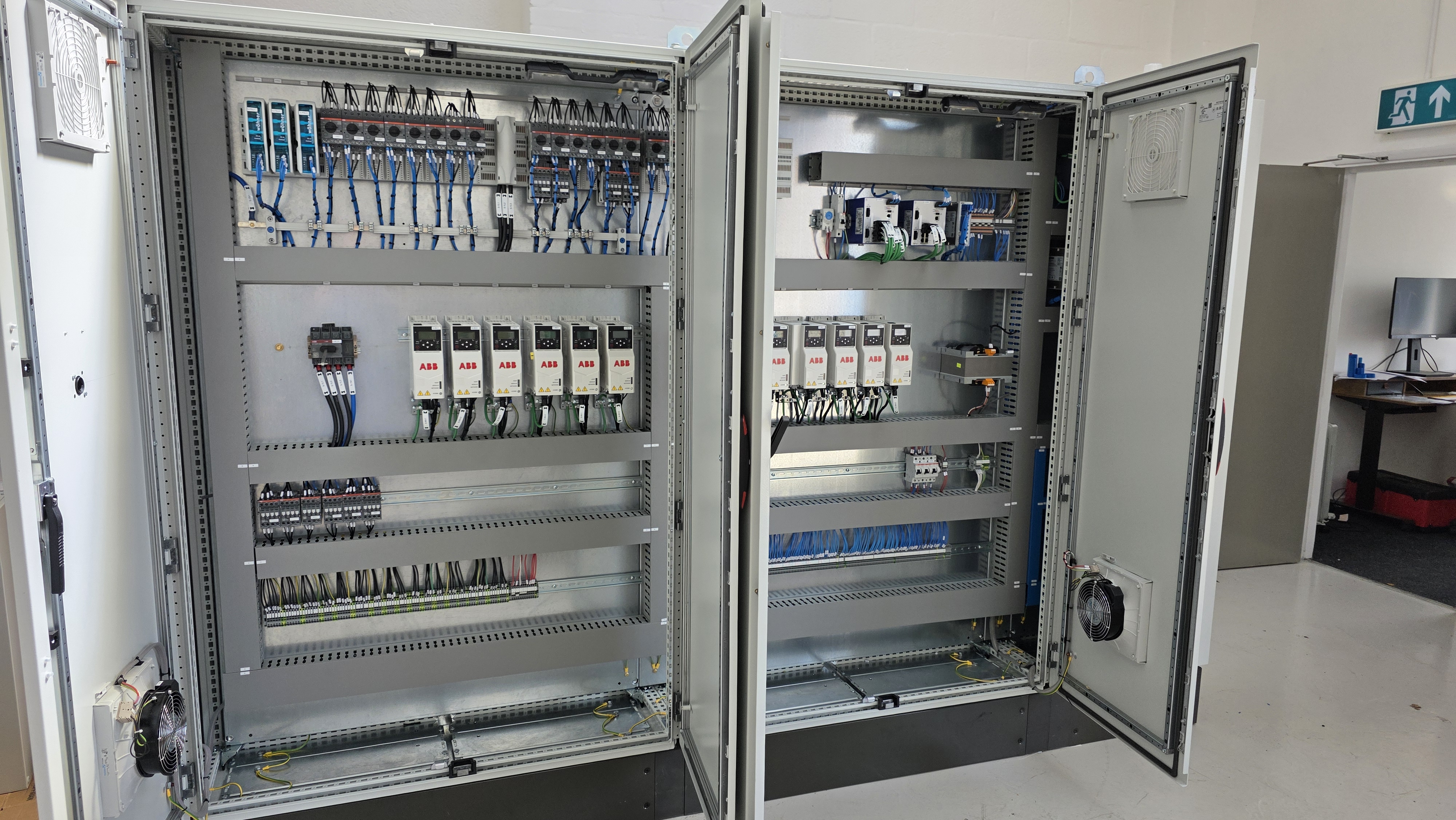 An open control panel