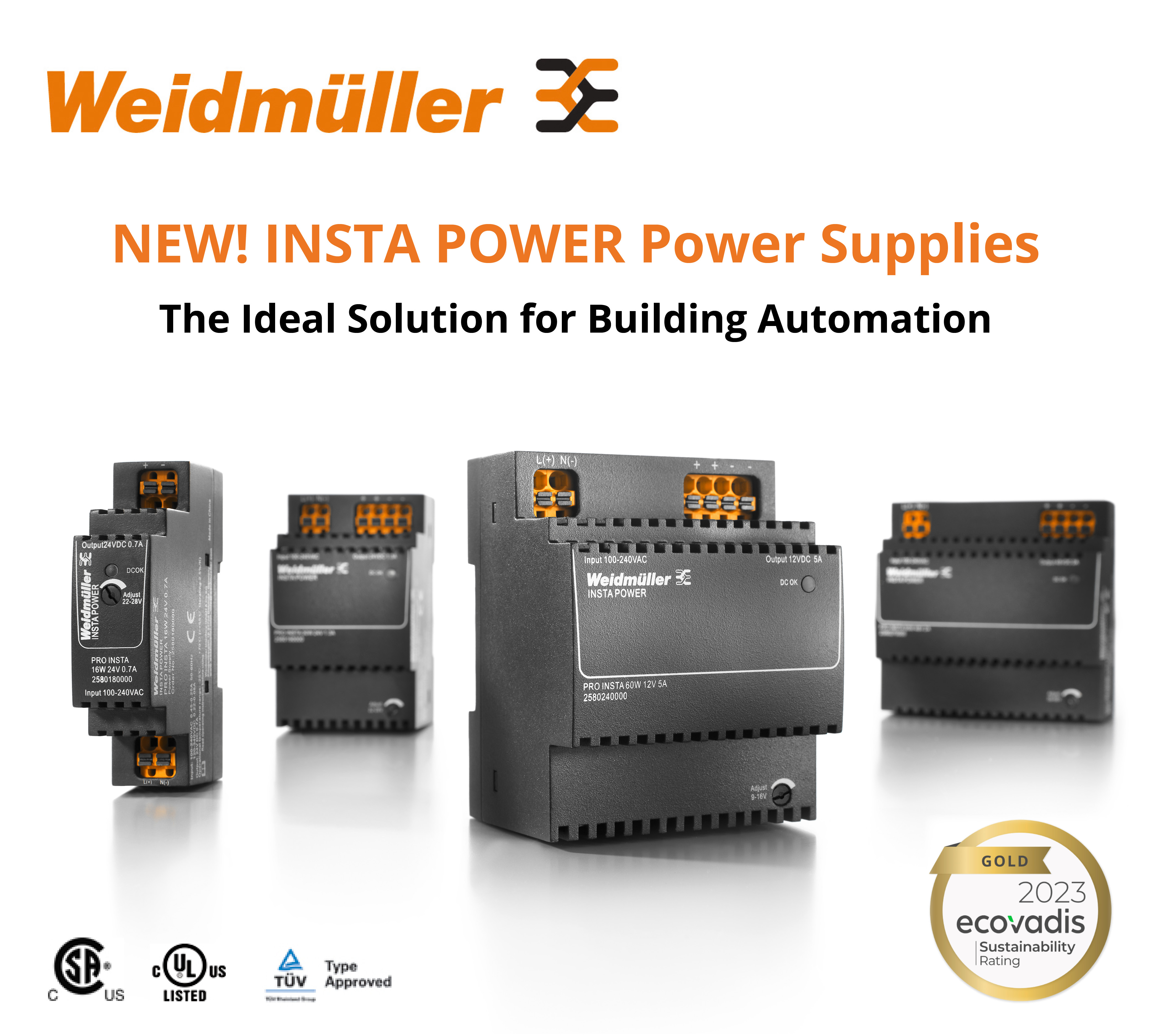 INSTAPOWER - The New Weidmuller range of switch mode power supplies