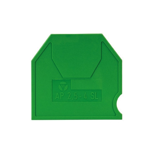 Wieland, 07.311.7155.0, AP 2.5-4 SL, End Plate, Green, To Suit WK Terminals 2.5mm