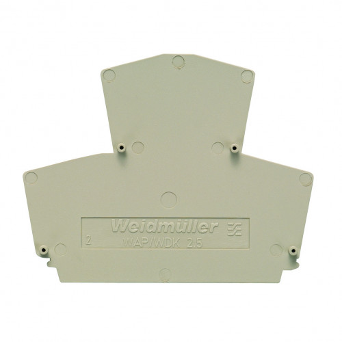 Weidmuller, 1084000000, WAPWDK2.5/4N, W Series End Plate, Beige, To Suit 4mm Double Deck Terminals,