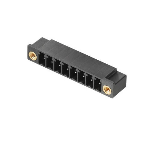 Weidmuller, 1793330000, SC3.81/02/90F3.2SNBKBX, PCB plug-in connector, male header, Flange, THT solder connection, 3.81 mm, Number of poles: 2, 90Â°, Solder pin length (l): 3.2 mm, tinned, bl