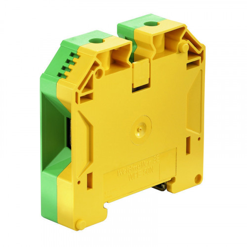 Weidmuller, 1846040000, WPE50N, WPE Series, PE, Screw Clamp Earth Terminal, Green/Yellow, 50mm,
