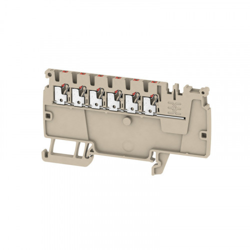 Weidmuller, 1988160000, AAP111.5LIRD, Modular Distribution Terminals, PUSH IN, 1.5mm, 6 Conductors, Connection Points Red, Terminal Colour Dark Beige,