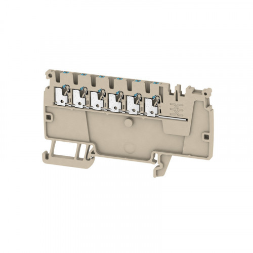 Weidmuller, 1988170000, AAP111.5LIBL, Modular Distribution Terminals, PUSH IN, 1.5mm, 6 Conductors, Connection Points Blue, Terminal Colour Dark Beige,