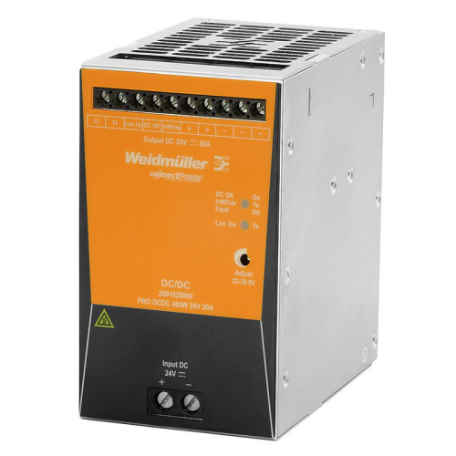 Weidmuller, 2001820000, PRODCDC480W24V20A, DC/DC converter, 24 V,