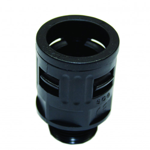 M16, Black, Quick Fit External Gland, Nylon PA66, Fixed Type, To Suit GSC16 Conduits, IP55