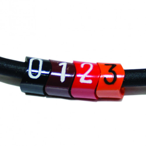 Partex, PA02/3, Colour Coded Marker, Black, Numbered 0, To Suit Tri Rated 0.5-0.75mm Or Cables With 1.3-3.0mm Ã˜, Pack of 200