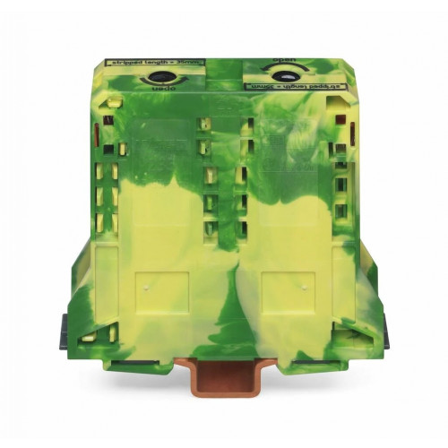 Wago, 285-197, Power Cage Clamp, 2 Conductor Earth Terminal Block 95mm, Green/Yellow