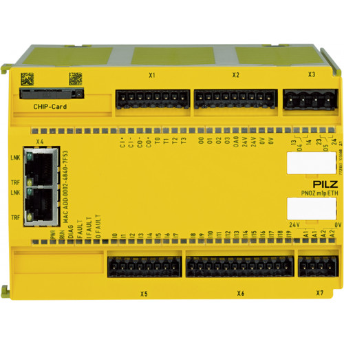 PILZ, 773103, PNOZ m1p ETH, Configurable Controller, 20 x Safe Digital Inputs, 4 x Safe Semiconductor Outputs, 2 x Safe Relay Outputs, Ethernet/Modbus Interfaces, 24V DC