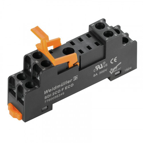 Weidmuller, 7760056349, SDI2COFECO, D-SERIES DRI, Relay bases, Number of contacts: 2, CO contact, Continuous current: 8 A, Screw connection,