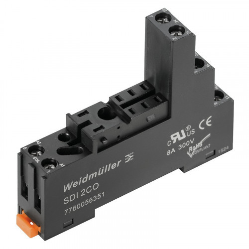 Weidmuller, 7760056351, SDI2CO, D-SERIES DRI, Relay bases, Number of contacts: 2, CO contact, Continuous current: 8 A, Screw connection,