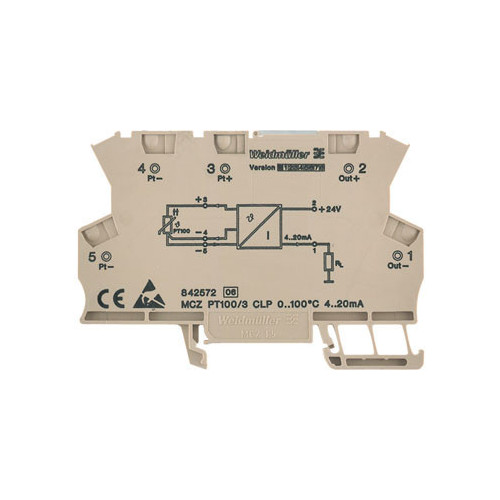 Weidmuller, 8425720000, MCZPT100/3CLP0...100C, Transducer (temp.),