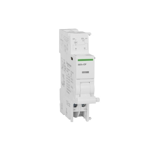 Schneider Electric, A9A26946, Acti9, Votage Release, iMX+OF, With Open/Close Auxiliary, 100-415V AC / 110-130V DC,