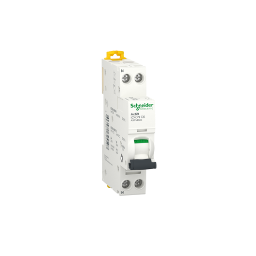 Schneider Electric, A9 IC40N 1PN C 6A 6000A/10KA MCB