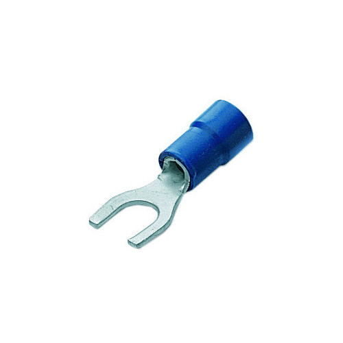Cembre, BF-U12, PVC Insulated Crimp, Fork, Cable Entry 1.5 - 2.5mmÂ², (BLUE) Fork Width 20mm, Stud Ã˜ 13mm, Pack of 100,