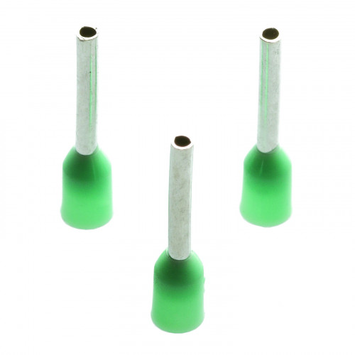 TLA, Single Bootlace Ferrule, Cable Entry 16mmÂ², Barrel Length 18mm, Green, Pack of 100,