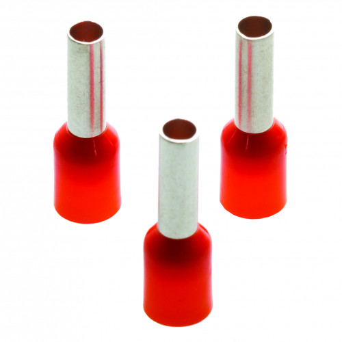 TLA, Single Bootlace Ferrule, Cable Entry 35.0mmÂ², Barrel Length 16mm, Red, Pack of 100,