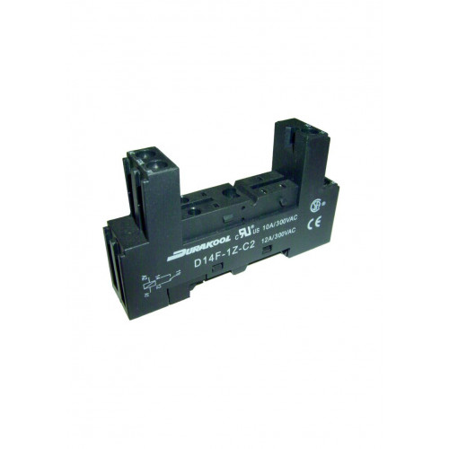 Durakool, D14F-1Z-C3, 1 Pole, 3 Tier, Relay Base, Black, Rated Current 10 Amps, To Suit DM87N Relays
