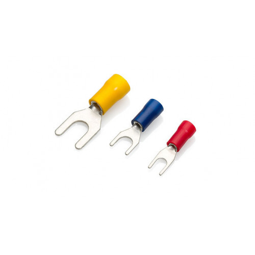 TLA, PVC Insulated Crimp, Blue Fork, Cable Entry 1.5 - 2.5mmÂ², M4 Stud, Pack Of 100,