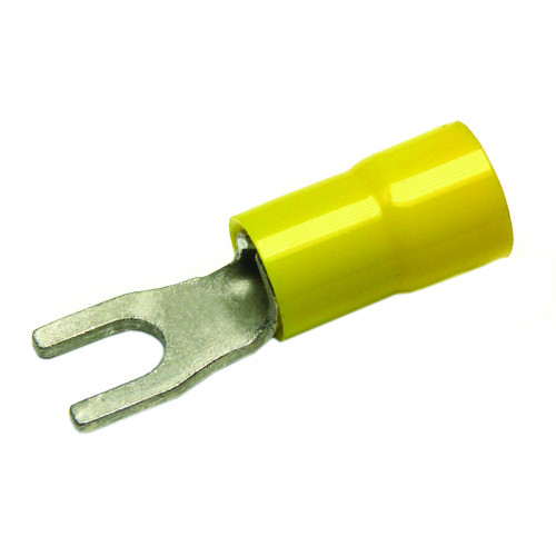 Cembre, GF-U3.5, PVC Insulated Crimp, Fork, Cable Entry 4.0 - 6.0mmÂ², (YELLOW) Fork Width 7.5mm, Stud Ã˜ 3.7mm, Pack of 100,