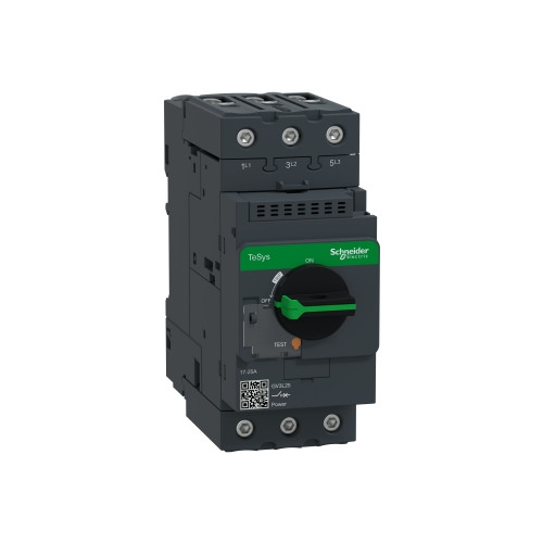 Schneider Electric, GV3L25, Magnetic Motor Circuit Breaker, Rotary Knob, Magnetic Protection 25 Amps, Magnetic Tripping Current 350 Amps