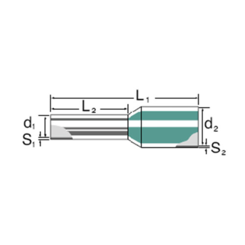 Weidmuller, 9004350000, H1, 5/14DSWBD, Wire-end ferrule, insulated, 10 mm, 8 mm, black ( Pack 500 ),