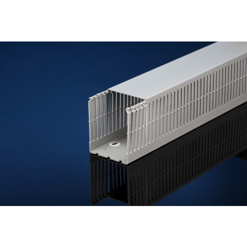 IBOCO, T1-E TD25x25G, B08121, Panel Trunking, Narrow Open Slotted, Grey RAL7030, Rigid PVC, 25W x 25H, Pack Qty 48m, 5mm slot â€“ 7.5mm Finger,