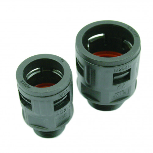 M12, Black, Quick Fit External Gland, Nylon PA66, Fixed Type, To Suit GSC10 Conduits, IP68