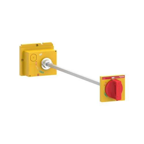 Schneider Electric, LV429340T, Extended Rotary Handle, Red/Yellow, Padlockable, To Suit, ComPact NSX 100/160/250