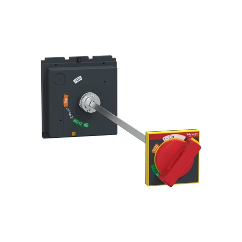 Schneider Electric, LV429340T, Extended Rotary Handle, Red/Yellow, Padlockable, To Suit, ComPact NSX 400/630