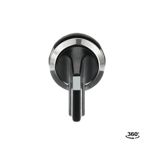 ABB, M2SS5-30B, Selector Switch is: 2-position - Maintained - Long handle - Black - Non-illuminated - Chrome Metal - No contact block