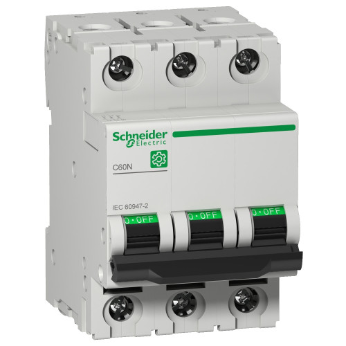 Schneider Electric, M9F11350, Multi9 MCB, C60N, 3 Pole 50A, Trip Curve Type C, 10kA, Compatible With Obsolete MCB C60HC350