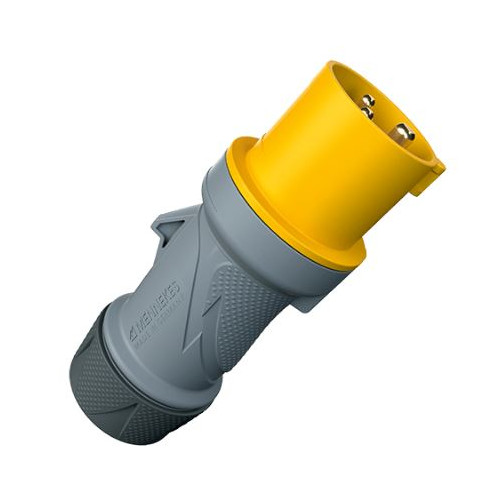 MENNEKES, 13501, Plug, PowerTOPÂ® Xtra ErgoCONTACT, 2P+E, Yellow, 16 Amp, 110V AC, 4H, Screw Terminals, IP54