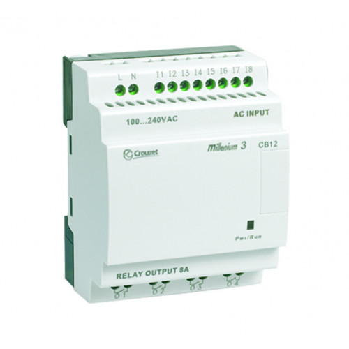 Crouzet, Millenium 3, Smart Compact Without Display, CB12R, 8 Inputs, 4 Relay Outputs, 100-240V AC
