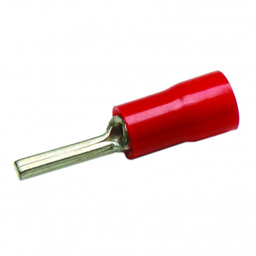 Cembre, RF-P12, PVC Insulated Crimp, Pin, Cable Entry 0.25 - 1.5mmÂ², (RED) Pin Length 12mm, Width 1.6mm, Pack of 100,