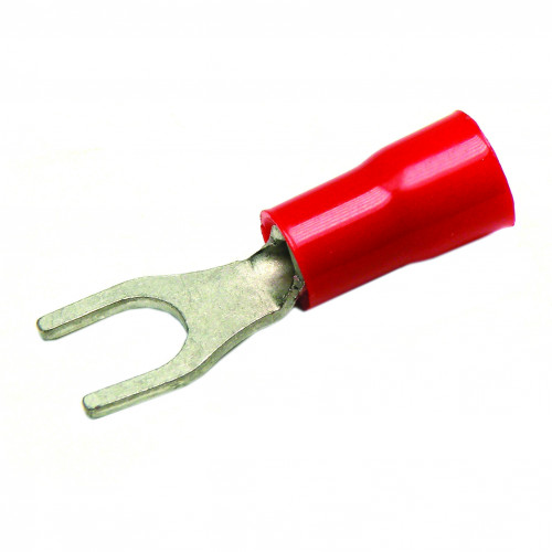 Cembre, RF-U3.5, PVC Insulated Crimp, Fork, Cable Entry 0.25 - 1.5mm², (RED) Fork Width 6.0mm, Stud Ø 3.7mm, Pack of 100,