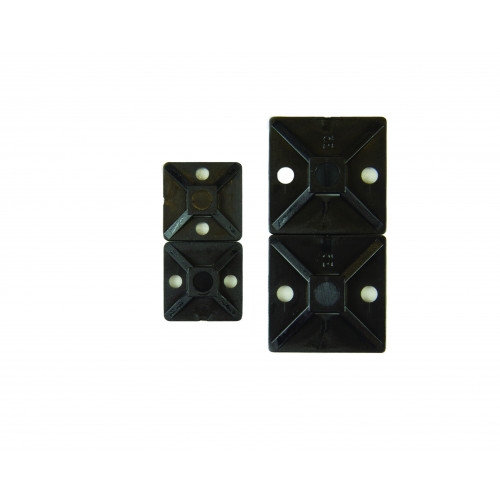 Hellerman, Cable Tie Base, Nylon Polyamide 6.6, Black, 25mm x 25mm, Pack of 100