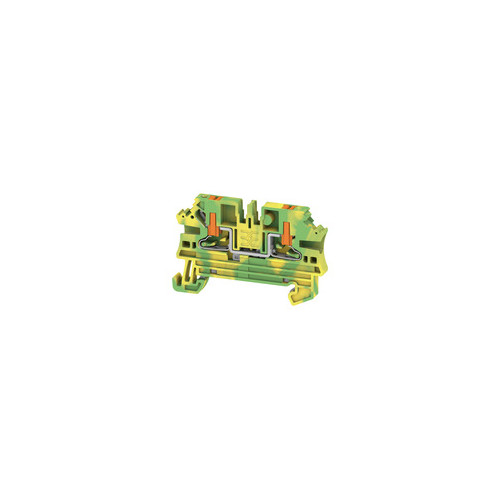 Weidmuller, 2847590000, AL2C2.5PE, A Series, Side Entry, Green/Yellow, Earth, 2.5mm², 2 Conductor, Through Terminal, Push-in