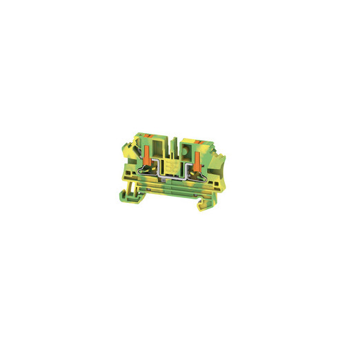 Weidmuller, 2847740000, AL2C4PE, A Series, Side Entry, Green/Yellow, Earth, 4mm², 2 Conductor, Through Terminal, Push-in