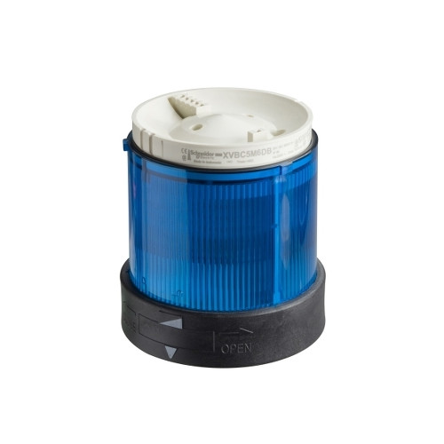 Schneider Electric, XVBC5B6, Illuminated LED Unit For 70mm Ø Modular Tower Lights, Blue, Flashing, 24V AC/DC