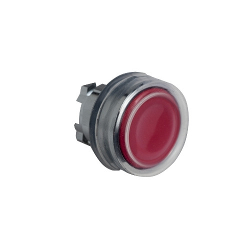 Schneider Electric, ZB4BP48, Harmony XB4, Clear Booted, Red, Flush Pushbutton, Chrome Bezel, 22mm Ø,