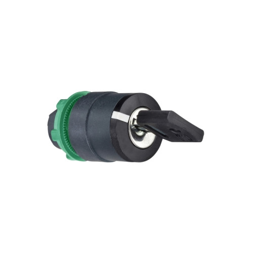 Schneider Electric, ZB5AG214, Harmony XB5, 22mm Ø, 2 Position, Stay Put, Key Selector Switch, With Ronis 520E Key, Black Plastic Bezel, Key Withdrawal Position, Left