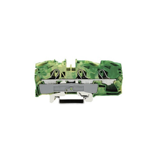 Wago, 2010-1307, TOPJOB S, Spring Clamp Earth Terminal, Green/Yellow, 10.0mm, 3 Conductor