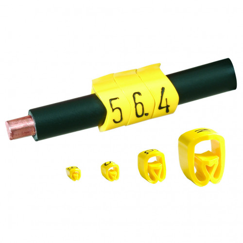 Partex, PA2/4, Black on Yellow Marker, . (Full Stop Symbol), To Suit Tri Rated 2.5-16.0mm Or Cables With 4.0-10.0mm Ã˜, Reel of 250