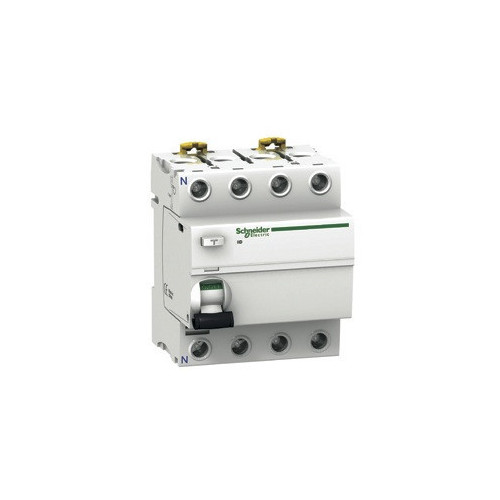 Schneider Electric, A9R25491, Acti9, ilD, A Type, RCCB, 4 Pole, 100Amp, 300mA Rated Residual Current Trip