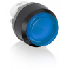 ABB, MP4-11L, 1SFA611103R1104, Blue, Illuminated, Extended Pushbutton, Maintained Action, Black Plastic Bezel.